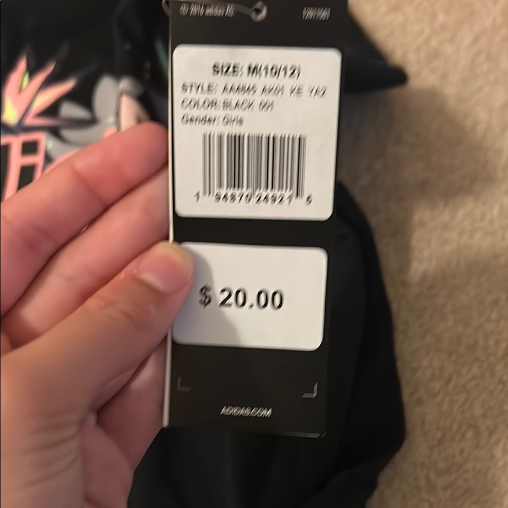 Adidas Black Floral Graphic Short Sleeve Tee - Picture 2 of 4